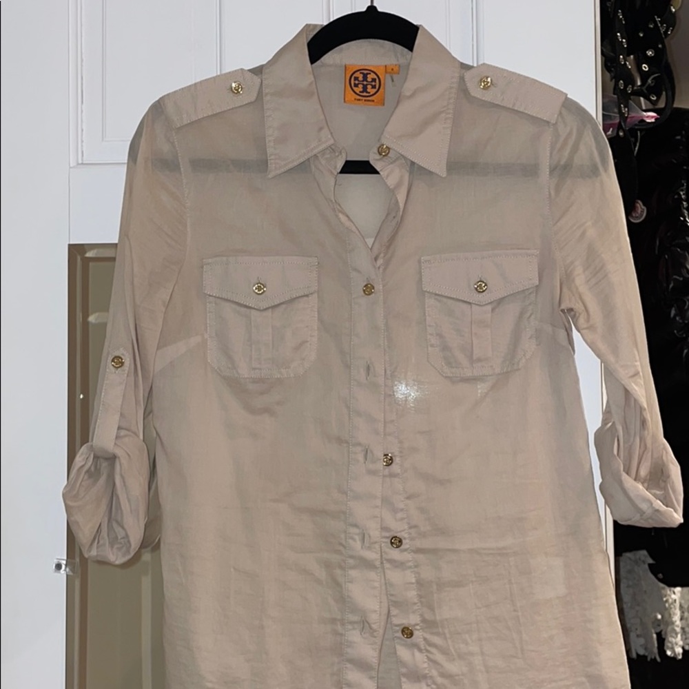 Tory burch beige blouse